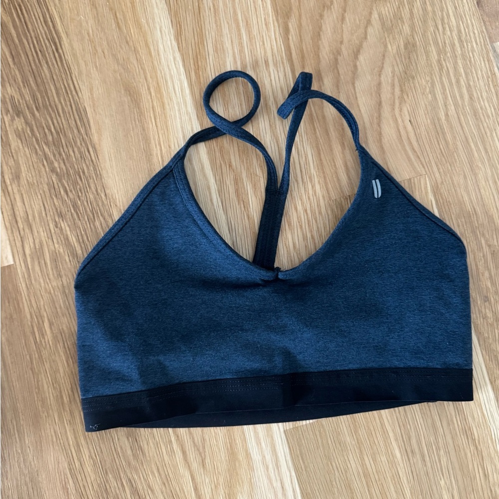 Navy Racerback Sports Bra with Adjustable Straps